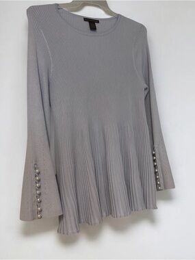 Grace Elements Light with Pearl-Button Bell Sleeves large women’s sweater